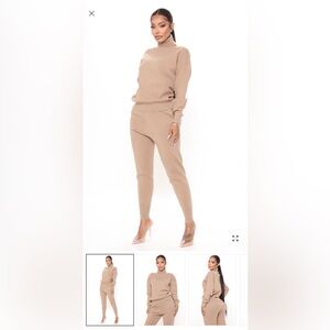 Elegant Tan Women's Knit Pants